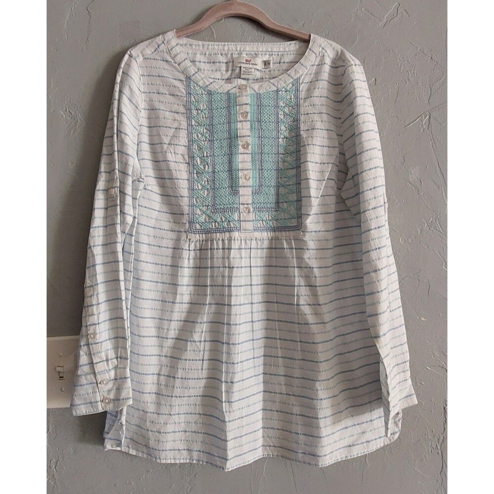 Vineyard Vines Tops  Tunic Women's Size 12,cotton Polyester,18 Inch Of Armp To A